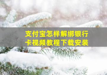 支付宝怎样解绑银行卡视频教程下载安装