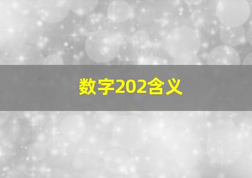 数字202含义