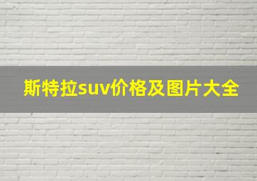 斯特拉suv价格及图片大全