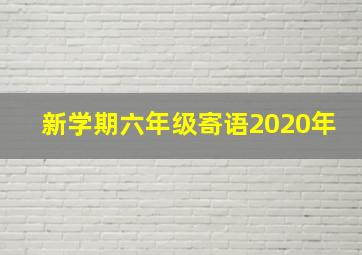 新学期六年级寄语2020年