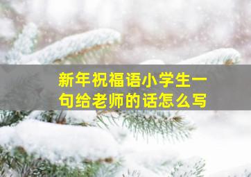 新年祝福语小学生一句给老师的话怎么写