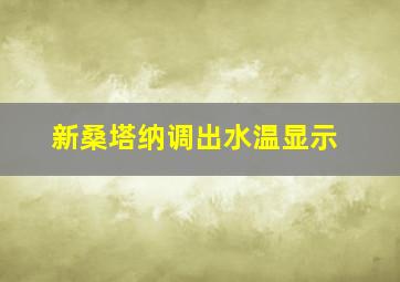 新桑塔纳调出水温显示