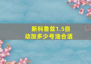 新科鲁兹1.5自动加多少号油合适