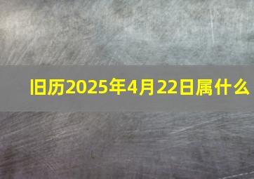 旧历2025年4月22日属什么