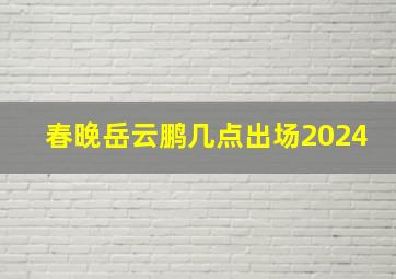 春晚岳云鹏几点出场2024