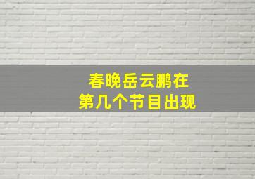 春晚岳云鹏在第几个节目出现