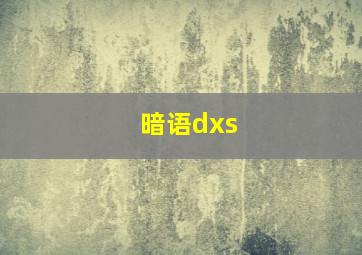 暗语dxs