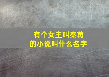 有个女主叫秦苒的小说叫什么名字