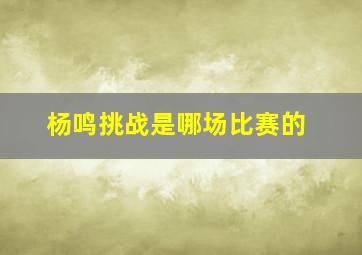 杨鸣挑战是哪场比赛的