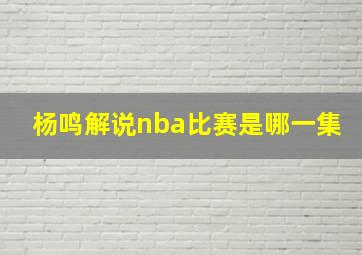 杨鸣解说nba比赛是哪一集