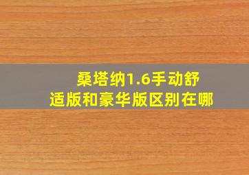 桑塔纳1.6手动舒适版和豪华版区别在哪