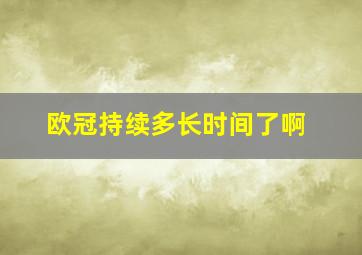 欧冠持续多长时间了啊