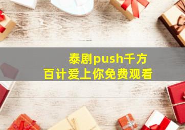 泰剧push千方百计爱上你免费观看