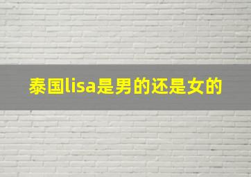 泰国lisa是男的还是女的