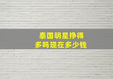 泰国明星挣得多吗现在多少钱