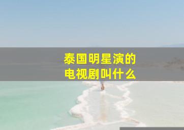 泰国明星演的电视剧叫什么