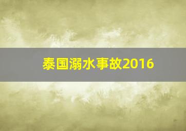 泰国溺水事故2016