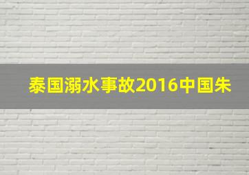 泰国溺水事故2016中国朱