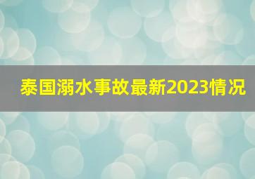 泰国溺水事故最新2023情况