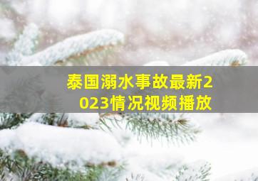 泰国溺水事故最新2023情况视频播放