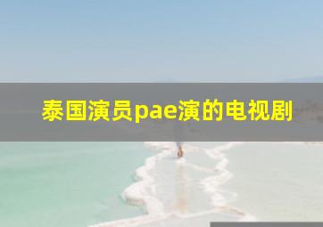 泰国演员pae演的电视剧