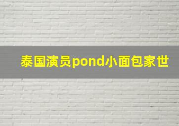 泰国演员pond小面包家世