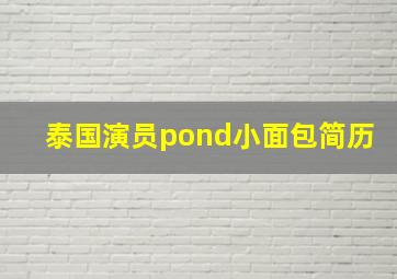 泰国演员pond小面包简历