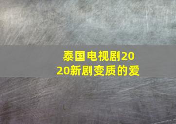 泰国电视剧2020新剧变质的爱