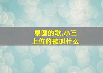 泰国的歌,小三上位的歌叫什么