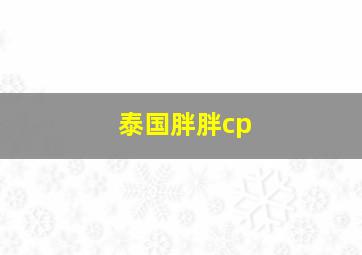 泰国胖胖cp