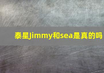 泰星Jimmy和sea是真的吗