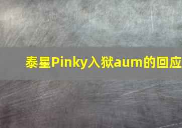 泰星Pinky入狱aum的回应