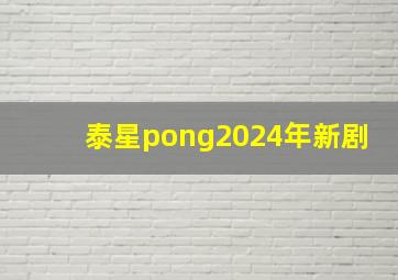 泰星pong2024年新剧