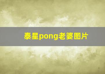 泰星pong老婆图片