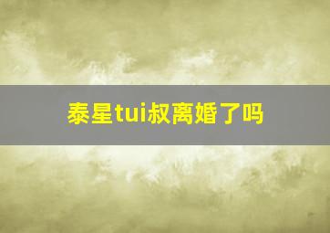 泰星tui叔离婚了吗