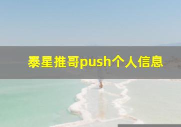 泰星推哥push个人信息