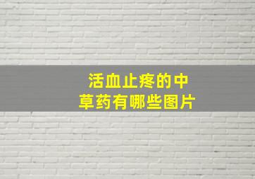 活血止疼的中草药有哪些图片