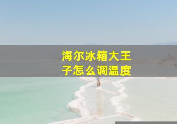 海尔冰箱大王子怎么调温度