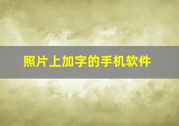 照片上加字的手机软件