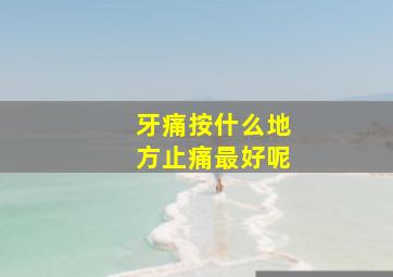 牙痛按什么地方止痛最好呢