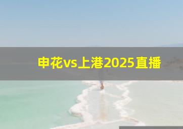 申花vs上港2025直播