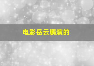 电影岳云鹏演的