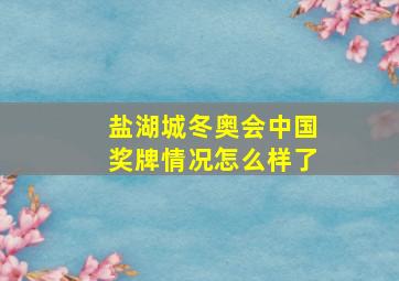 盐湖城冬奥会中国奖牌情况怎么样了