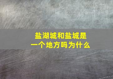 盐湖城和盐城是一个地方吗为什么