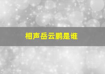 相声岳云鹏是谁