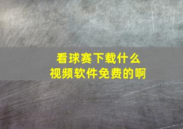 看球赛下载什么视频软件免费的啊