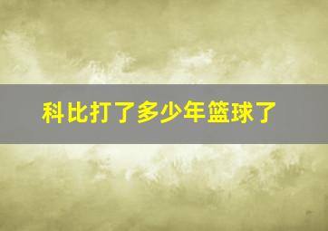 科比打了多少年篮球了