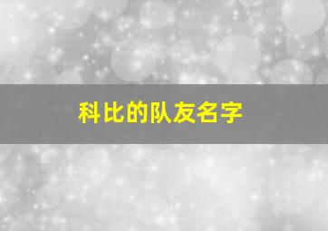 科比的队友名字