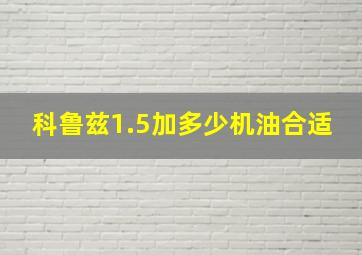 科鲁兹1.5加多少机油合适