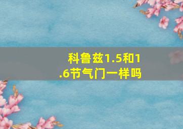 科鲁兹1.5和1.6节气门一样吗